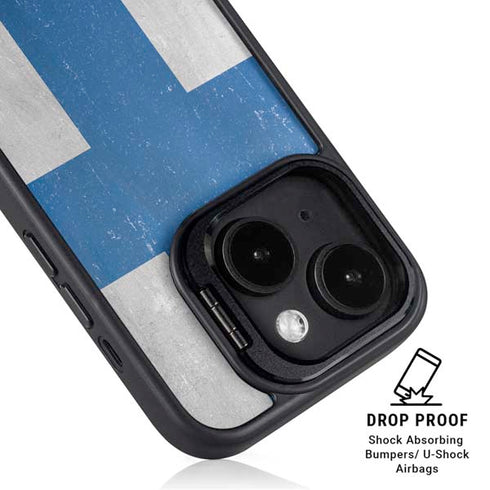 Finland Flag Distressed iPhone 14 Kickstand Case